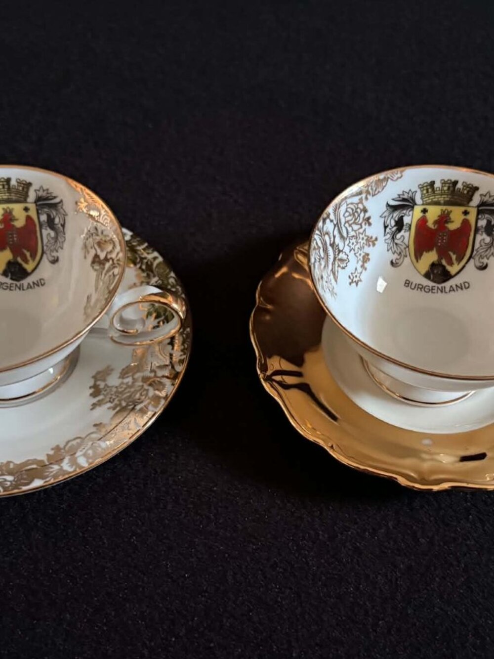 Vintage Gold Filigree Demitasse Cups Austria
